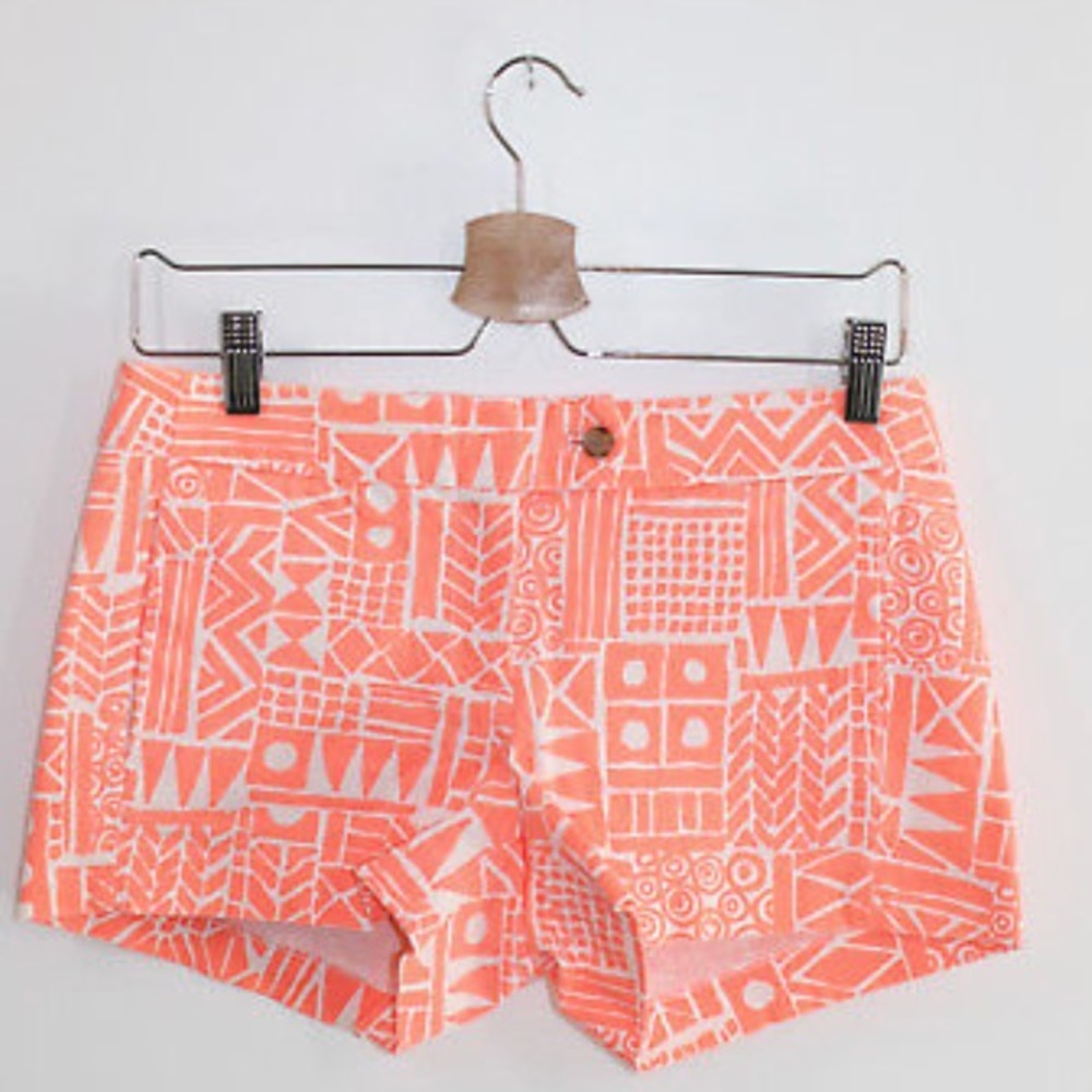 J.Crew Coral Tribal 3” City Short